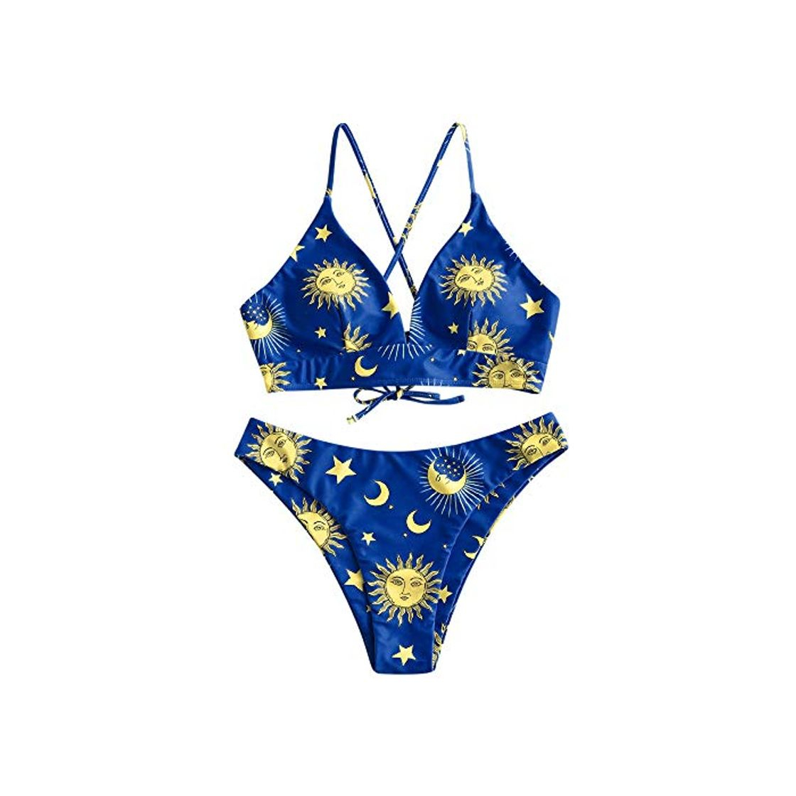 Product ZAFUL Bikini Set Triangular con Relleno Tirantes Anudados Cruzados en la Espalda