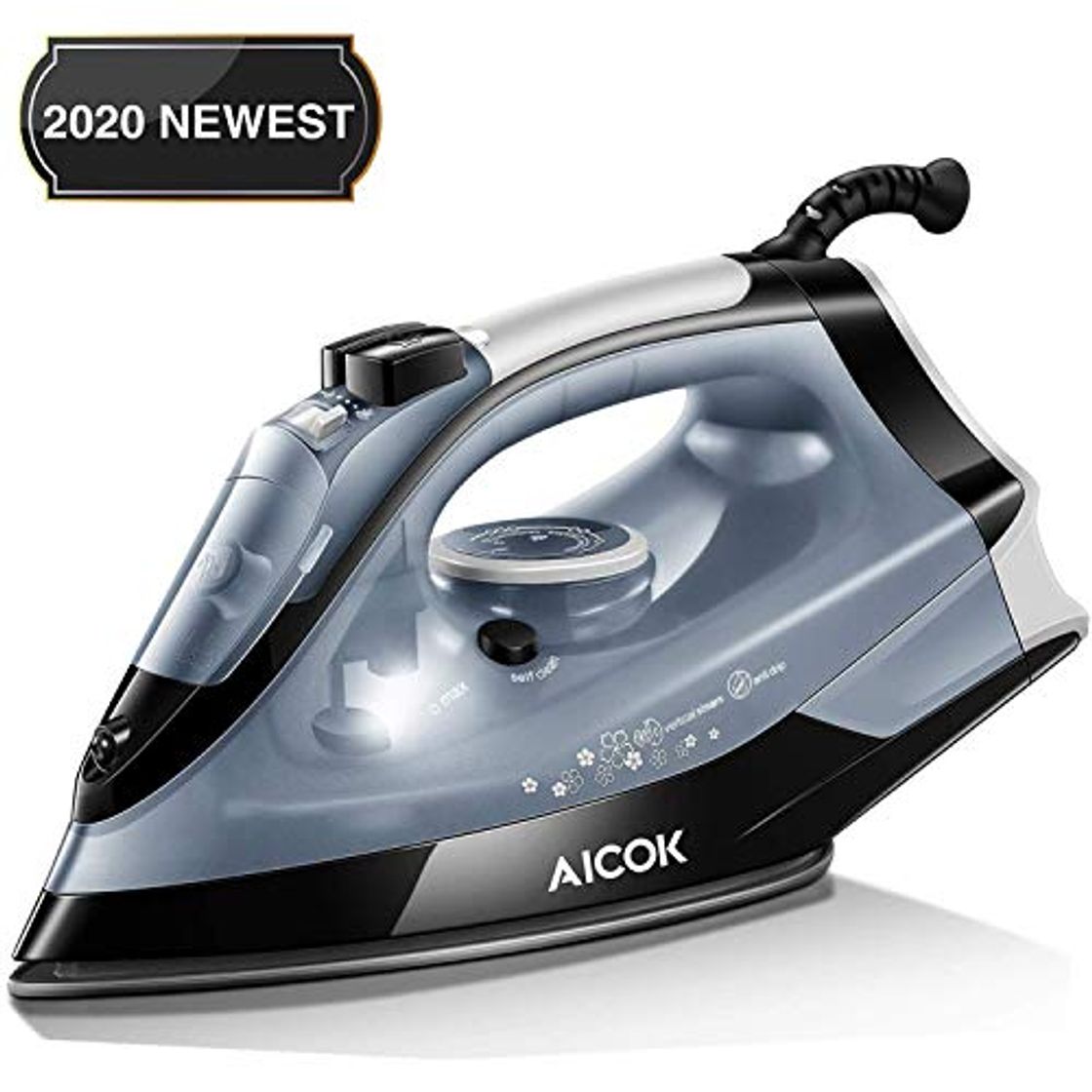 Social AICOK Plancha Ropa, Plancha de Vapor 2200W con Anti-Escala, Revestimiento Ceramic Coat,