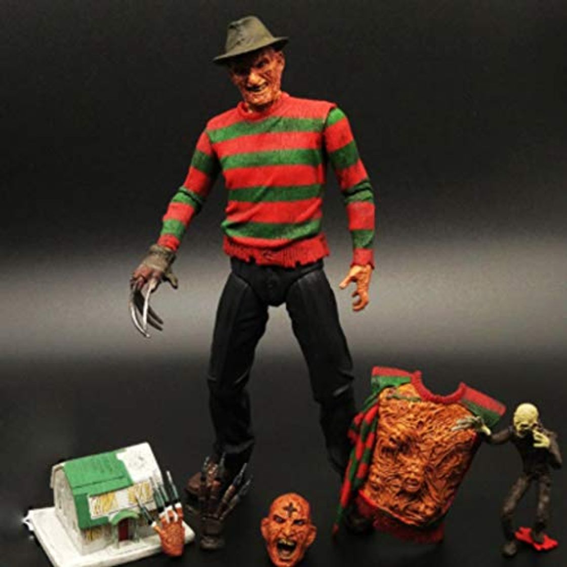 Productos CJH Pesadilla en ELM Street Figura Freddy Krueger Deluxe instalada en un vehículo movible Regalo Modelo de Juguete Decoración de Pesadilla en ELM Street Ordenadores muñeca Adornos