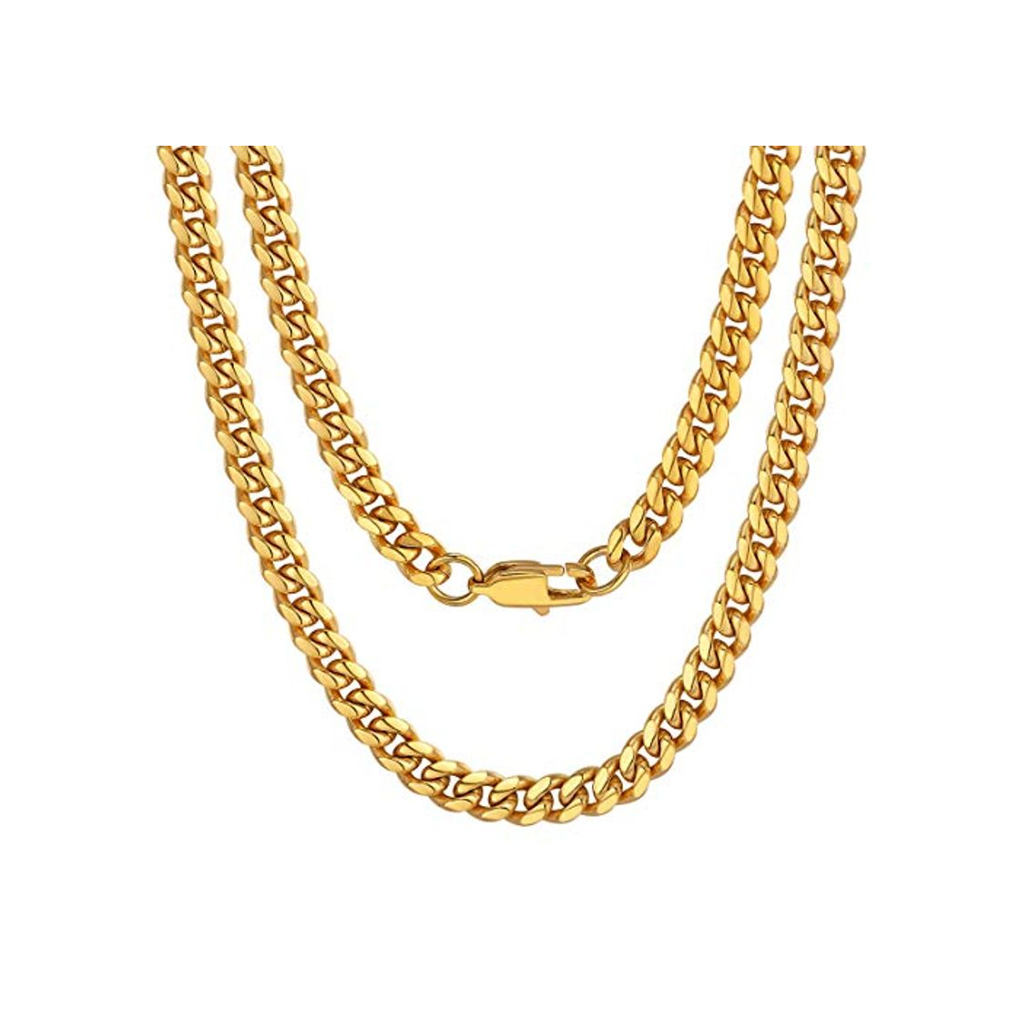 Fashion Cadena Collarín Acero Inoxidable Curb Cuban Chain Cadena Europa Dorado 6mm Anchura 22 Inch Longitud Líbre de Níquel Collar Pesado