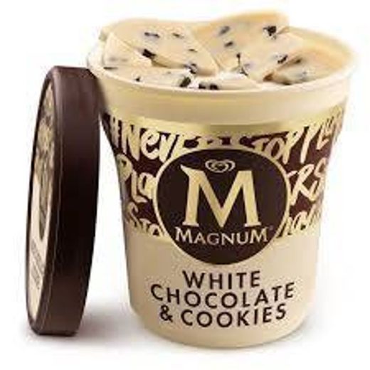 
GELADO MAGNUM CHOCOLATE BRANCO E COOKIES 