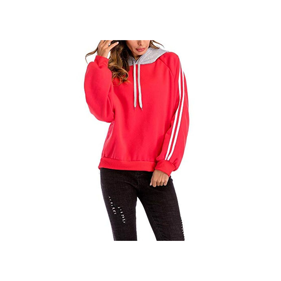 Social ZJSWCP Sudadera Mujeres Tallas Grandes Bloque de Color Blusa con Capucha Suéter
