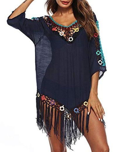 Mujer Camisolas Pareos Bikini Cover Up Ganchillo Verano Playa Traje de Baño