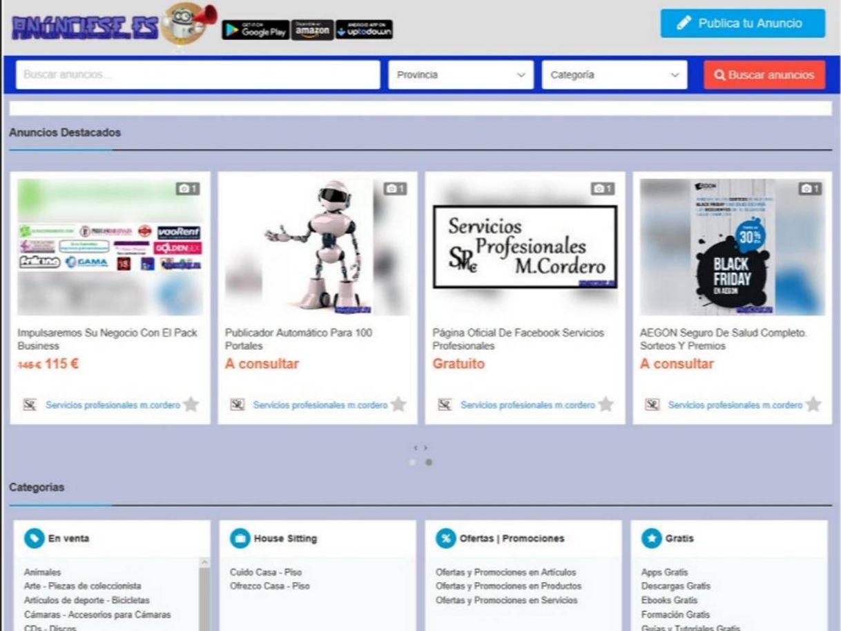 Anúnciese.es Publica Anuncios y Enlaces Gratis. Compraventa