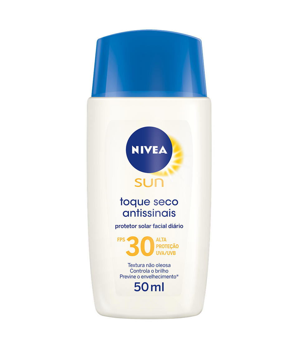 Moda Protetor solar Nivea Sun toque seco antissinais