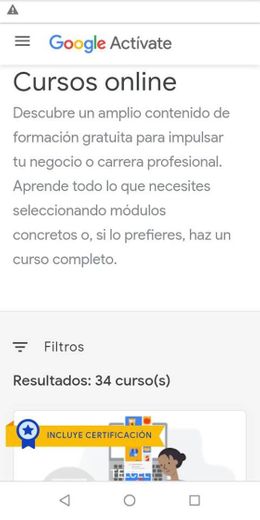 Listado de cursos - Google Actívate