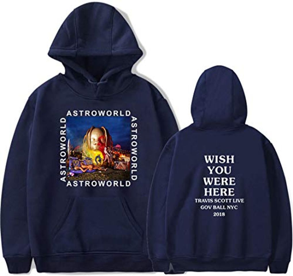 Moda PANOZON Sudadera Mujer Impresión de Travis Scott Astroworld Hoodies con Capucha para