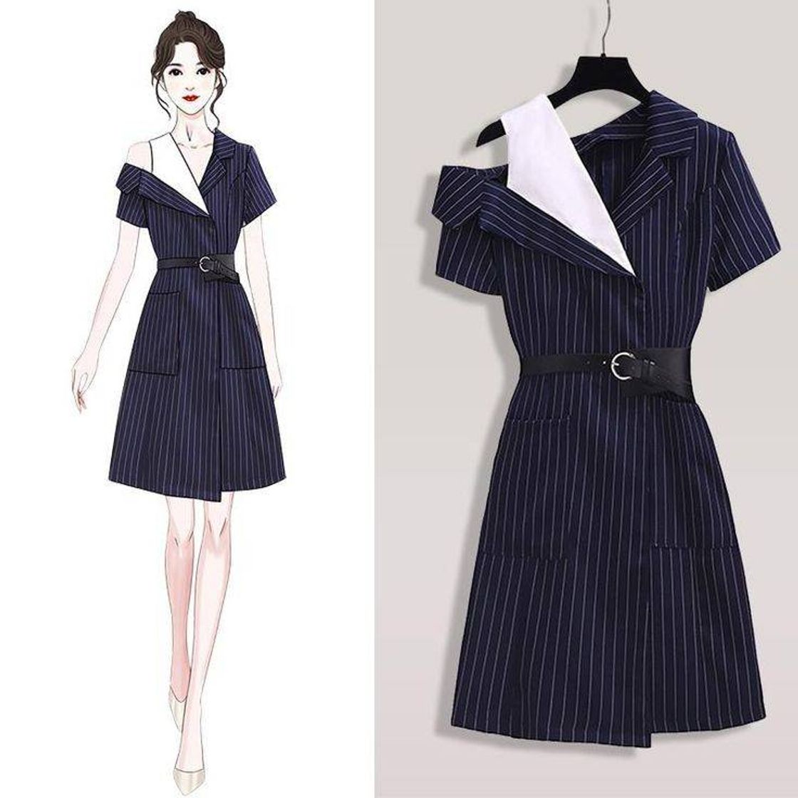 Fashion Fashion Striped Stitching Midi Dress

$59.00