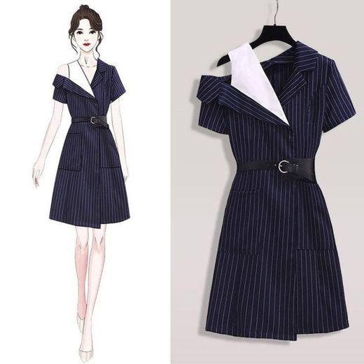 Fashion Striped Stitching Midi Dress

$59.00