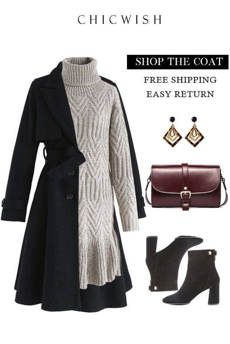 Moda Wool-Blend Flare Coat