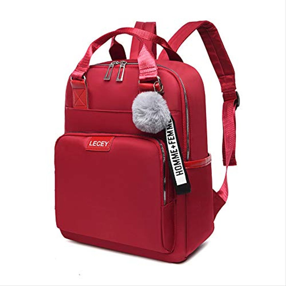 Moda NoB Rojo Bolso de Las Mujeres Bolso Bolso de Moda Mochila Oxford Tela Universidad Mochila de Viento