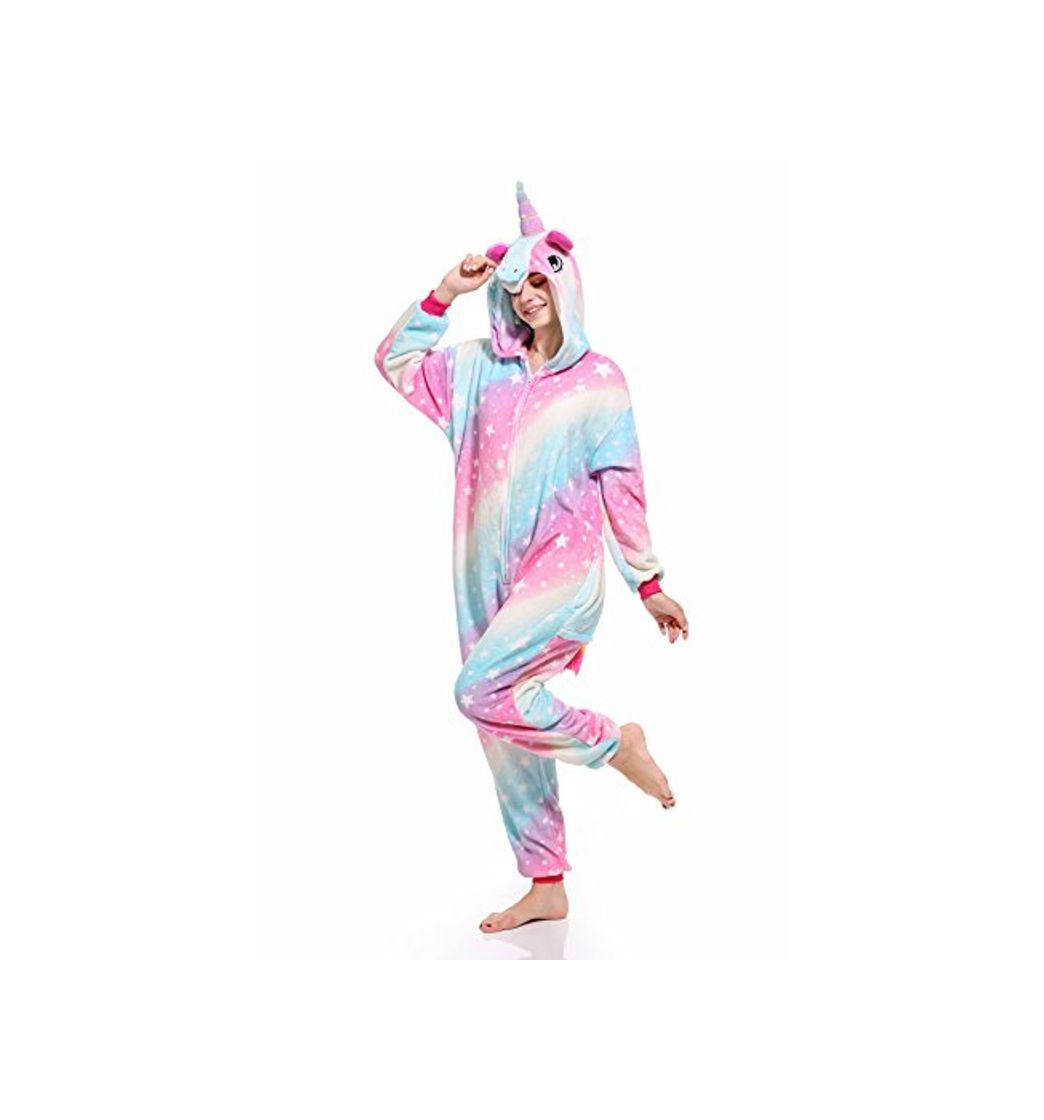 Fashion Mystery&Melody Unicornio Pijamas Cosplay Unicorn Disfraces Animales Franela Monos Unisex-Adulto Ropa de