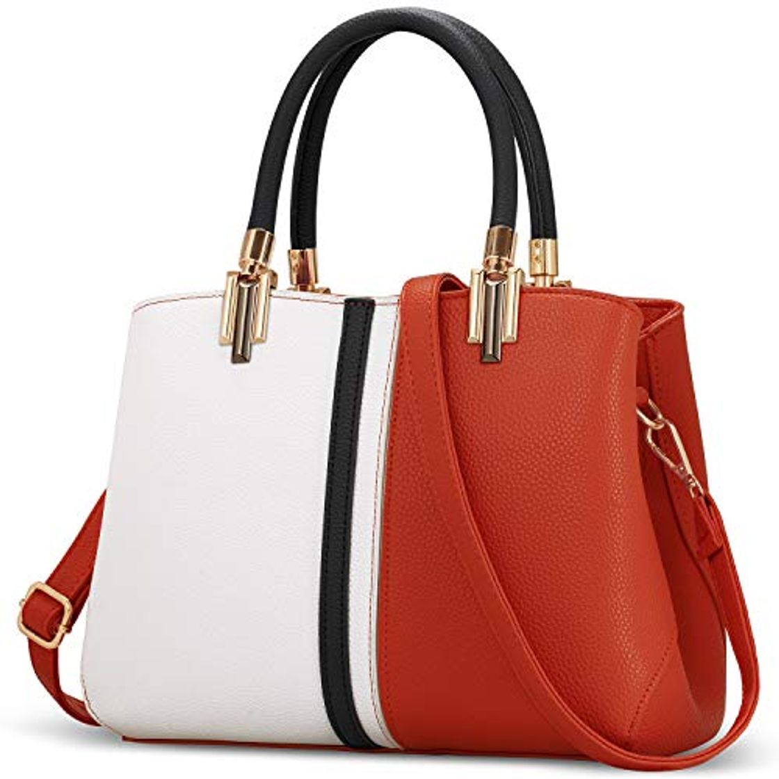 Moda TIBES Lindo bolso de las mujeres Bolsa de hombro Bolso naranja