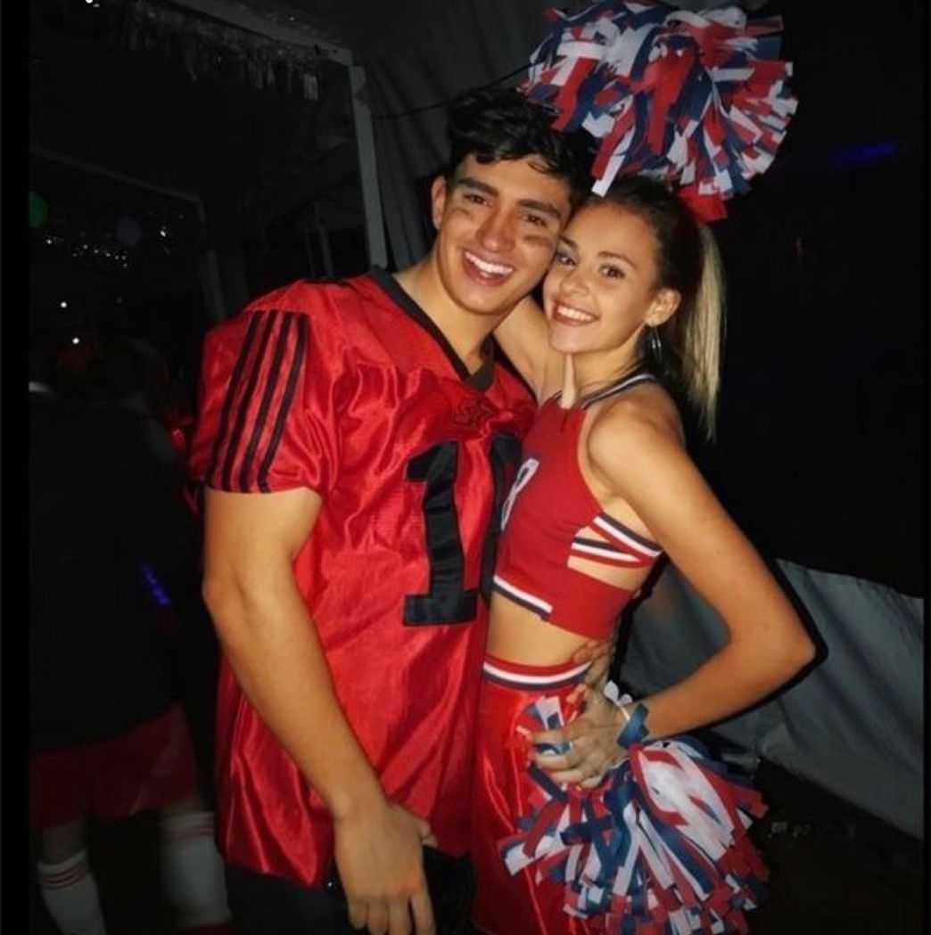 Fashion cheerleader and football player costume