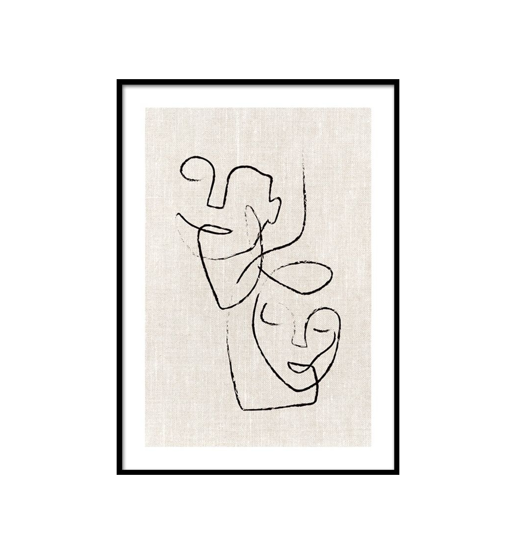 Texture Line Faces Poster