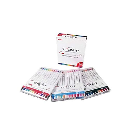 Zebra water-based pen click cart 36 color set WYSS22-36C