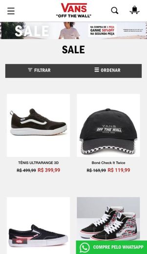 Site de roupas VANS OFICIAL 