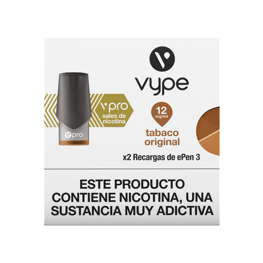 Producto Vype Epen3 2 recargas 0 nicotina Menta