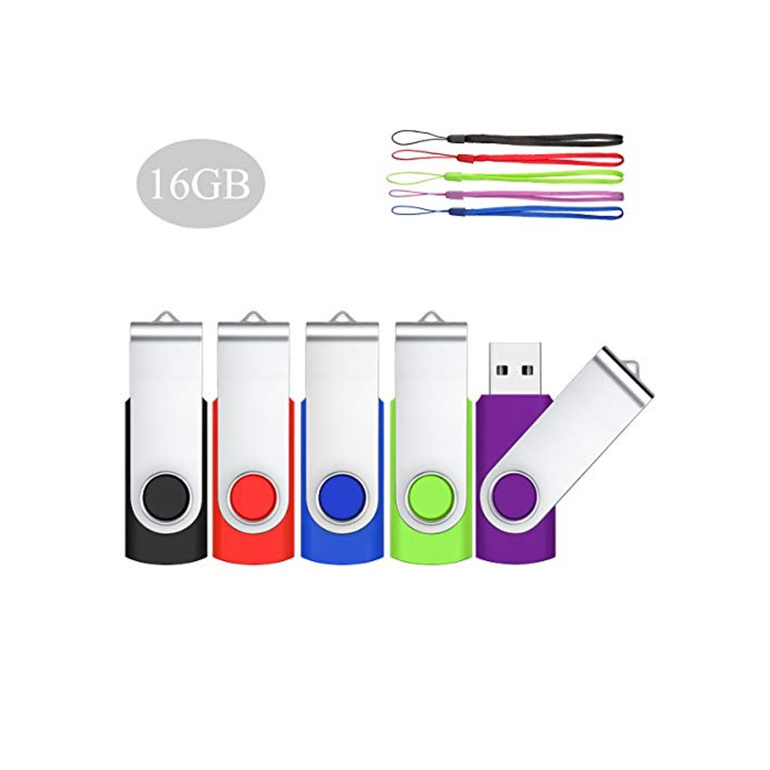 Product 16GB 5 Piezas Pendrive Memorias USB HOFOUND Flashdrives Pen-Drive USB 2.0 USB-Stick