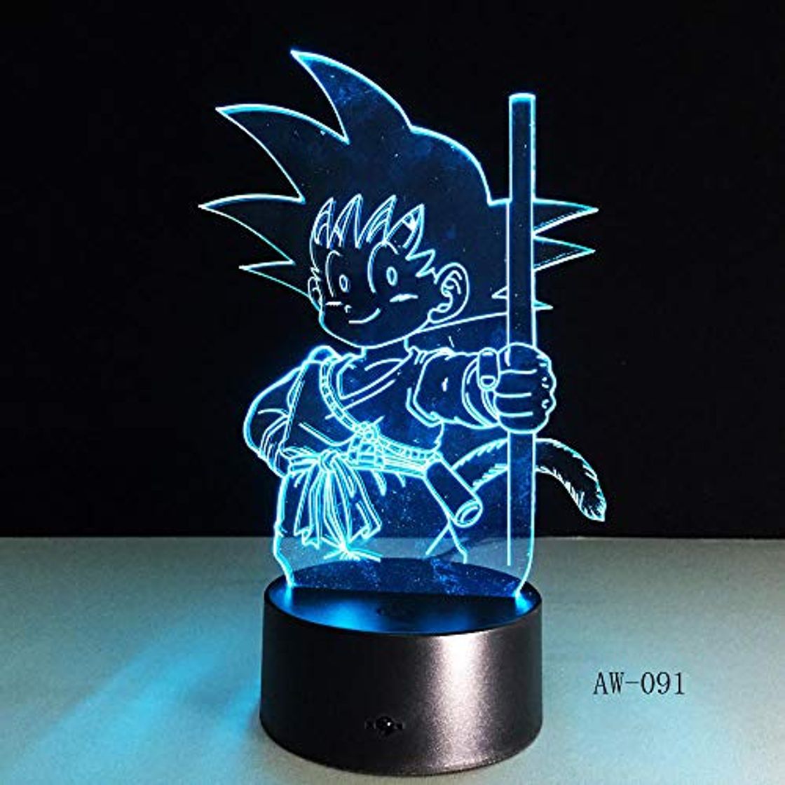 Producto Lámpara de ilusión 3D Luz de noche LED Dragon Ball Super Saiyan Dios Goku Figuras Lámpara de mesa 7 Cambio de color Niño Regalos para niños