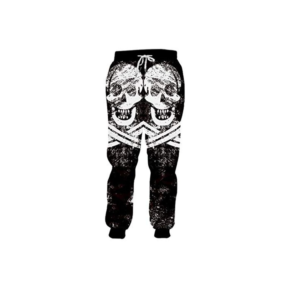 Fashion Pantalones de Calle Unisex Hip Hop Skulls Pantalones de chándal 3D con Estampado Completo Negro Cruz Blanca Espada Skulls 4XL