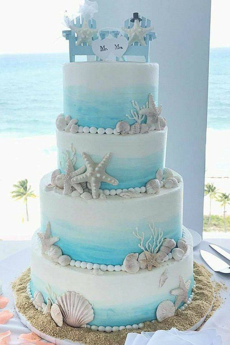 Social Pastel de bodas playa