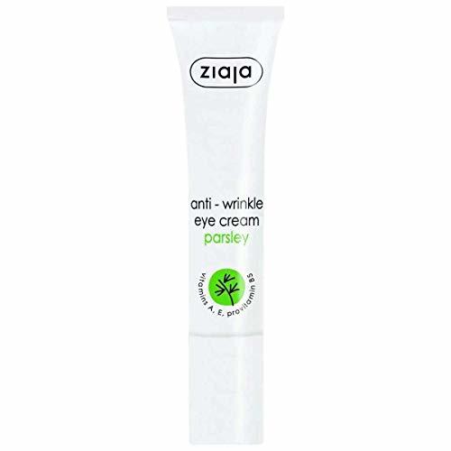 Producto ziaja anti-arrugas de ojo de color crema con perejil