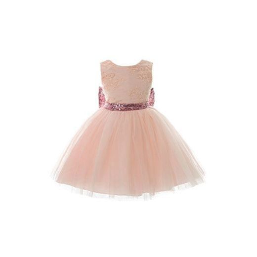 Inlefen Girls Bowknot Lace Princess Skirt Summer Sequins Vestidos para bebés niños