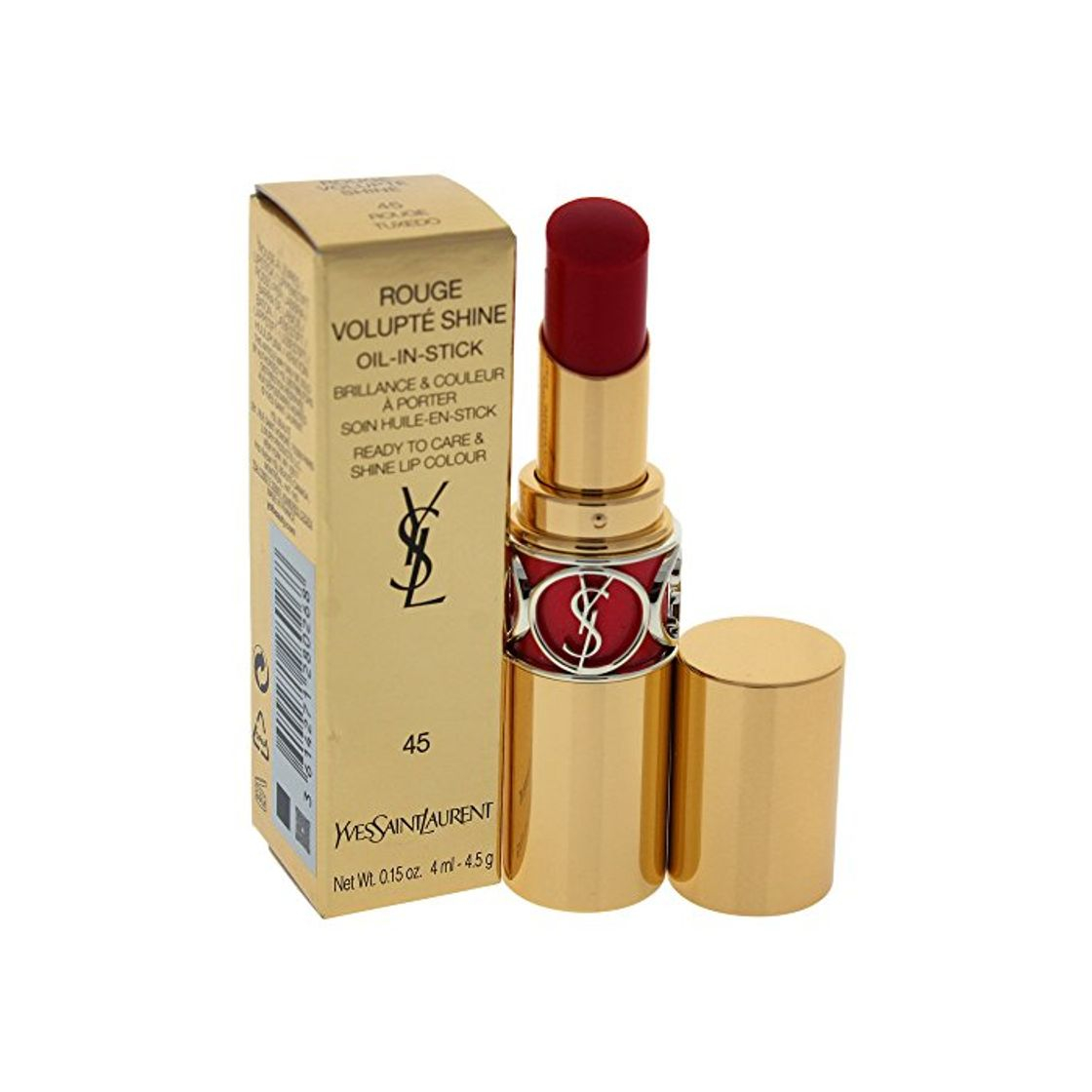 Belleza Yves Saint Laurent Volupté Shine Pintalabios Tono 45 Rouge Tuxedo