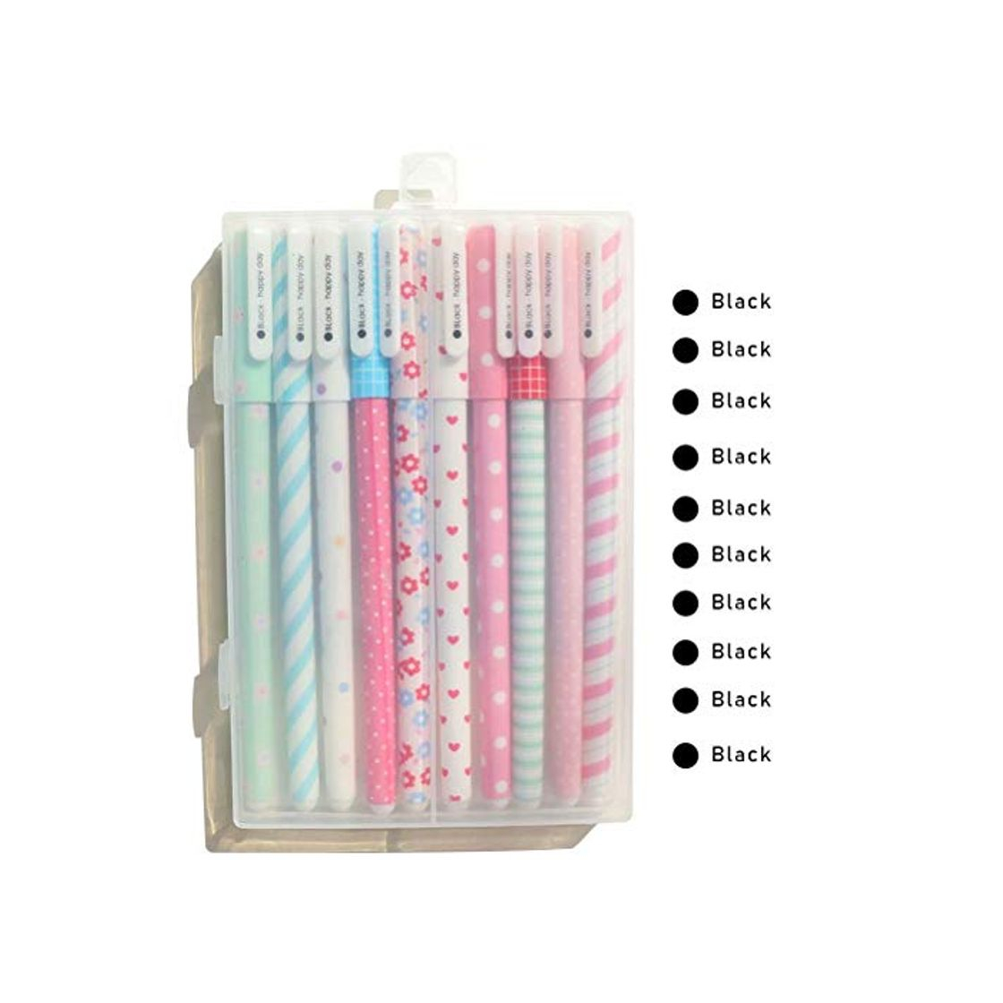 Social Ciaoed 10 Pack Plumas de Gel Negro Escritura Suave Bolígrafos de Dibujos