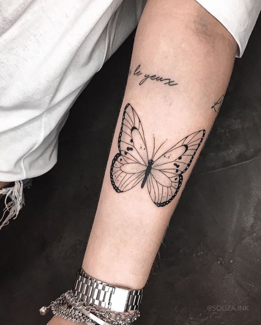 Moda Tatuagem de borboleta delicada 