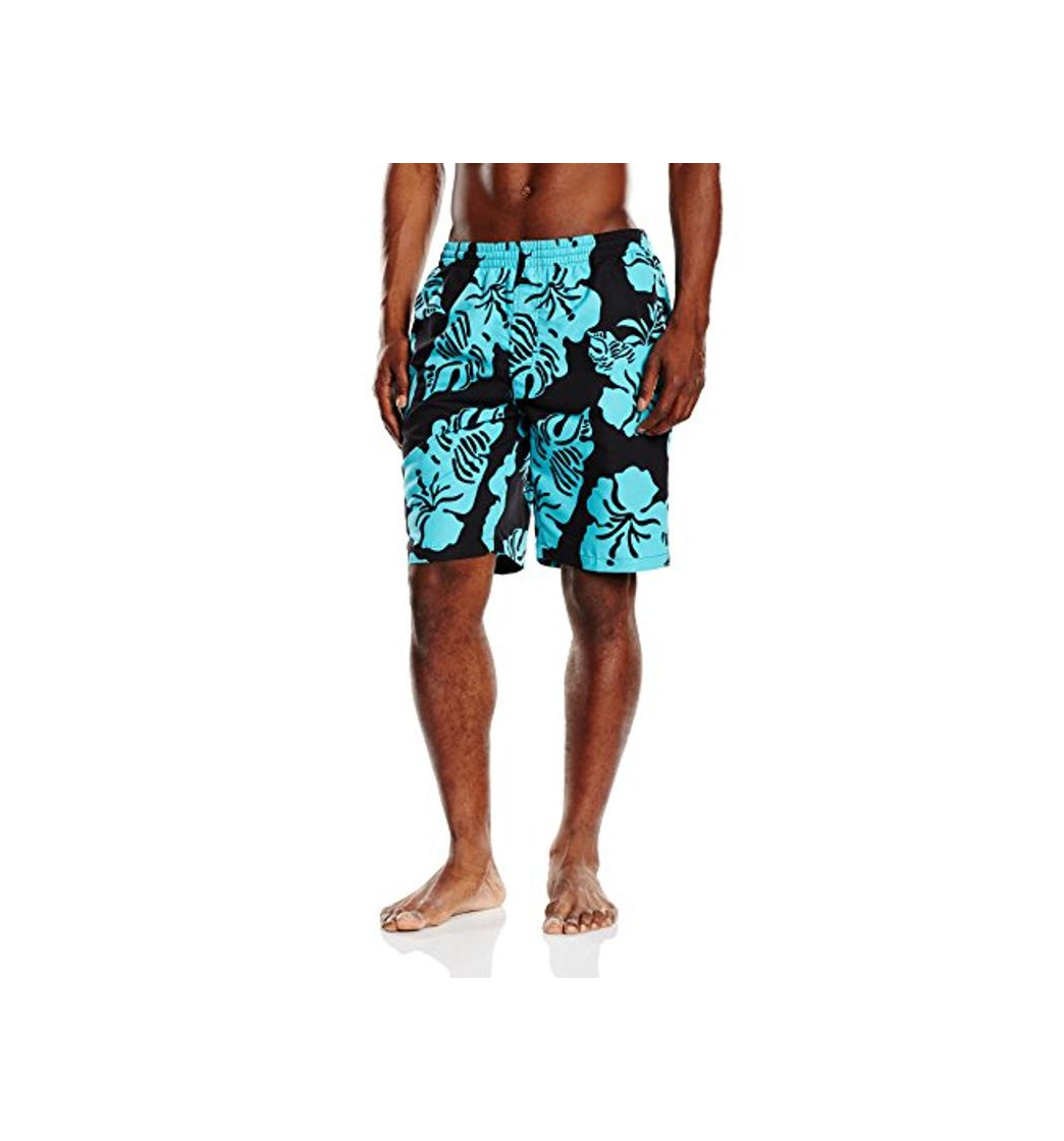 Social Bugatti – Bañador para hombre, diseño de flores en color negro y