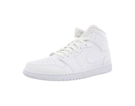 Nike Air Jordan 1 Mid, Zapatos de Baloncesto para Hombre, Blanco