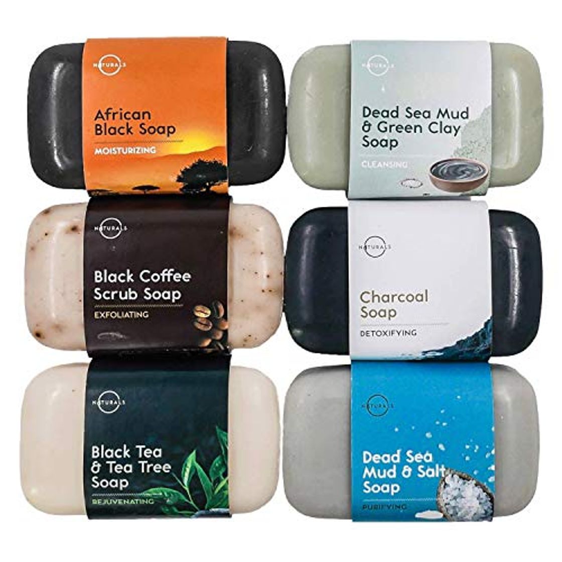Social ONaturals Selección de 6 Mejores Jabones Naturales Terapéuticos con Jabón Negro Africano