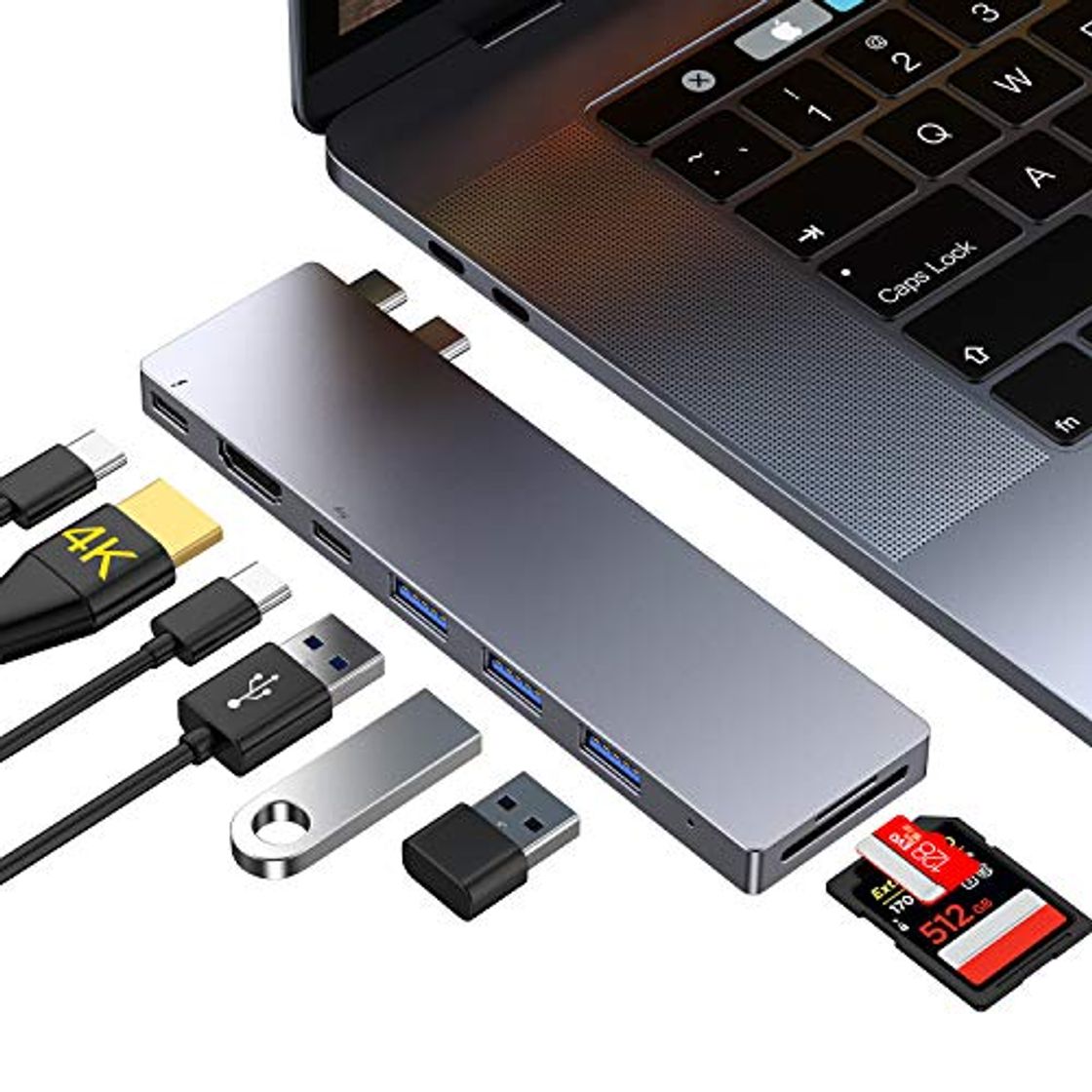 Electrónica Ofima USB C hub 8 in 1