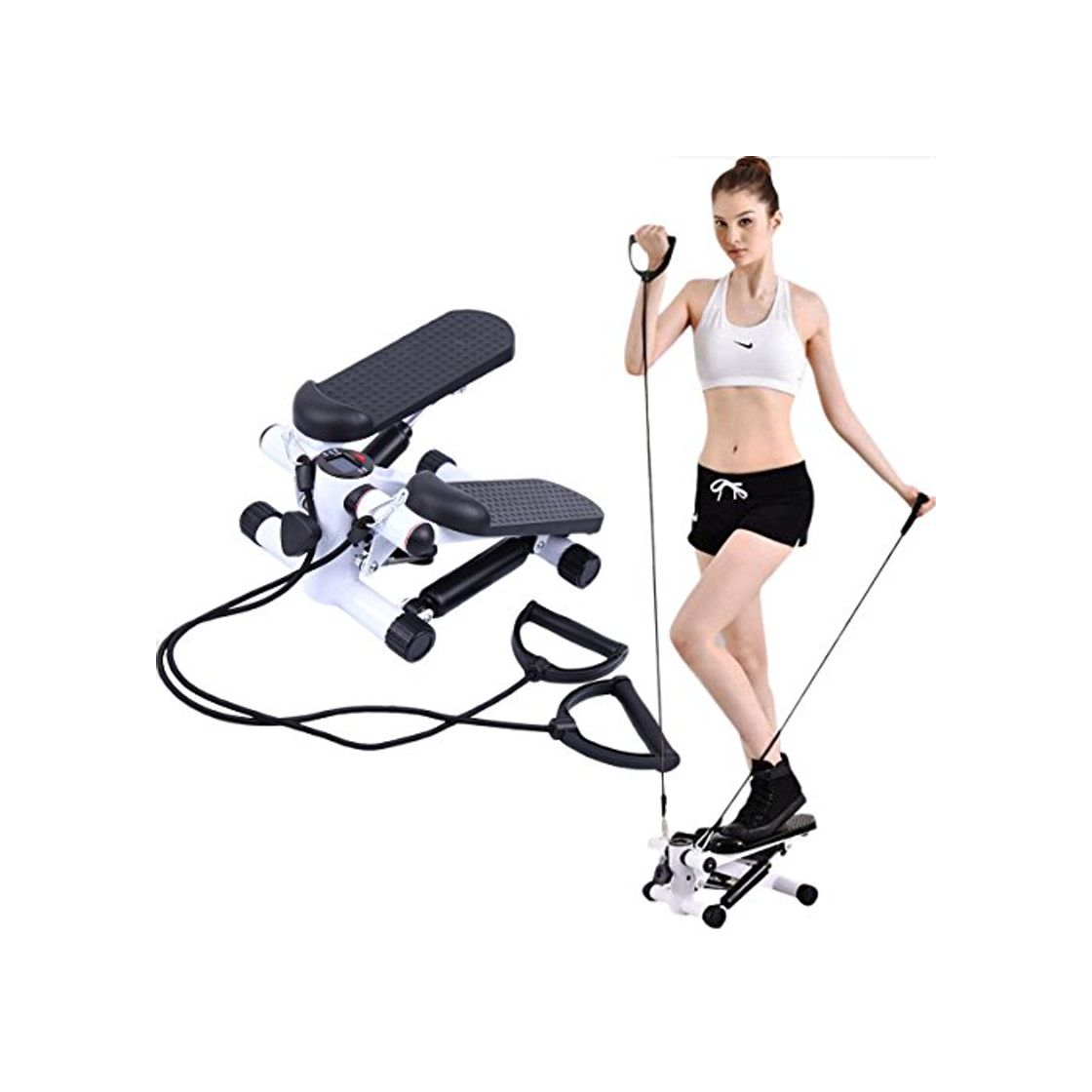 Fitness Ultrasport Máquina de step Swing Stepper con cintas de entrenamiento