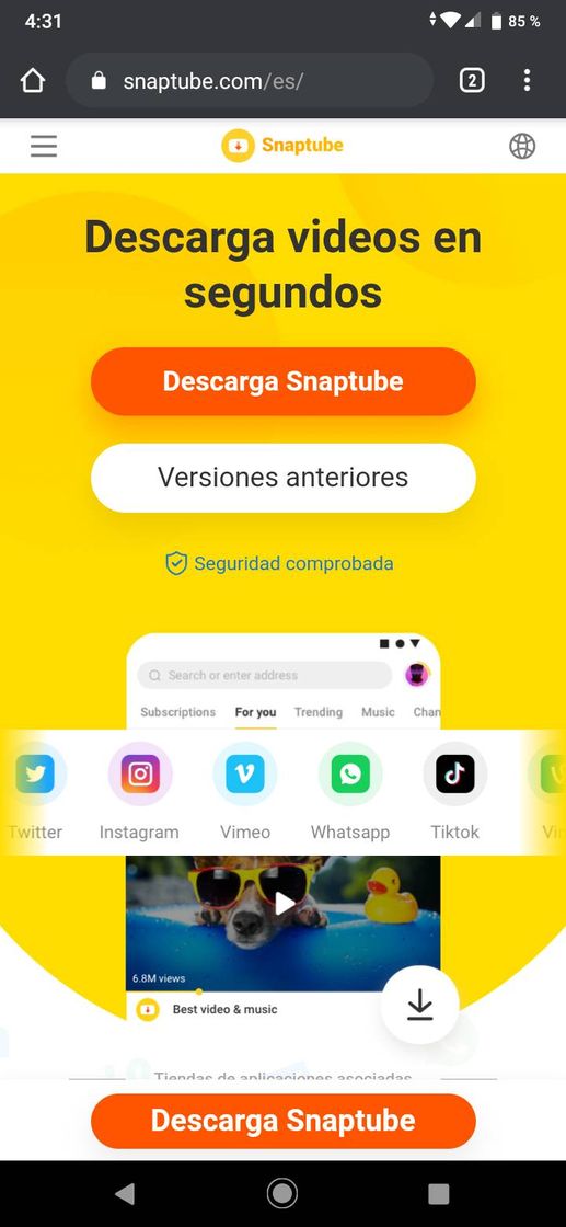 App Snaptube 2020 - Aplicación Gratuita de Descarga de Videos para ...