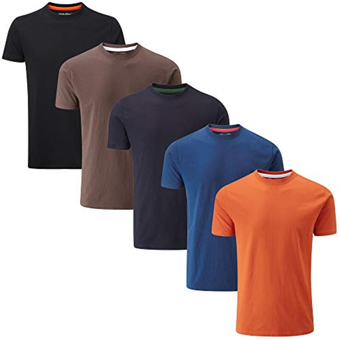 Social Charles Wilson 5er Packung Einfarbige T-Shirts mit Rundhalsausschnitt