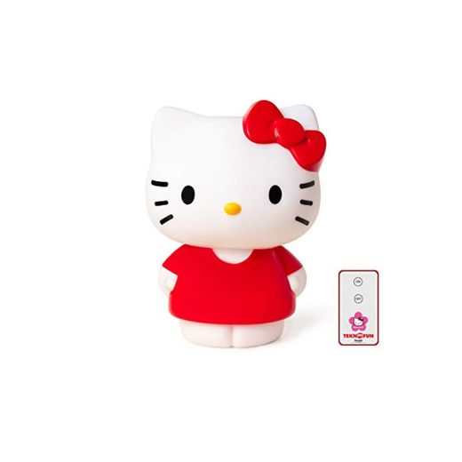 Teknofun- Hello Kitty roja Lampara con Control Remoto, Color Rosso