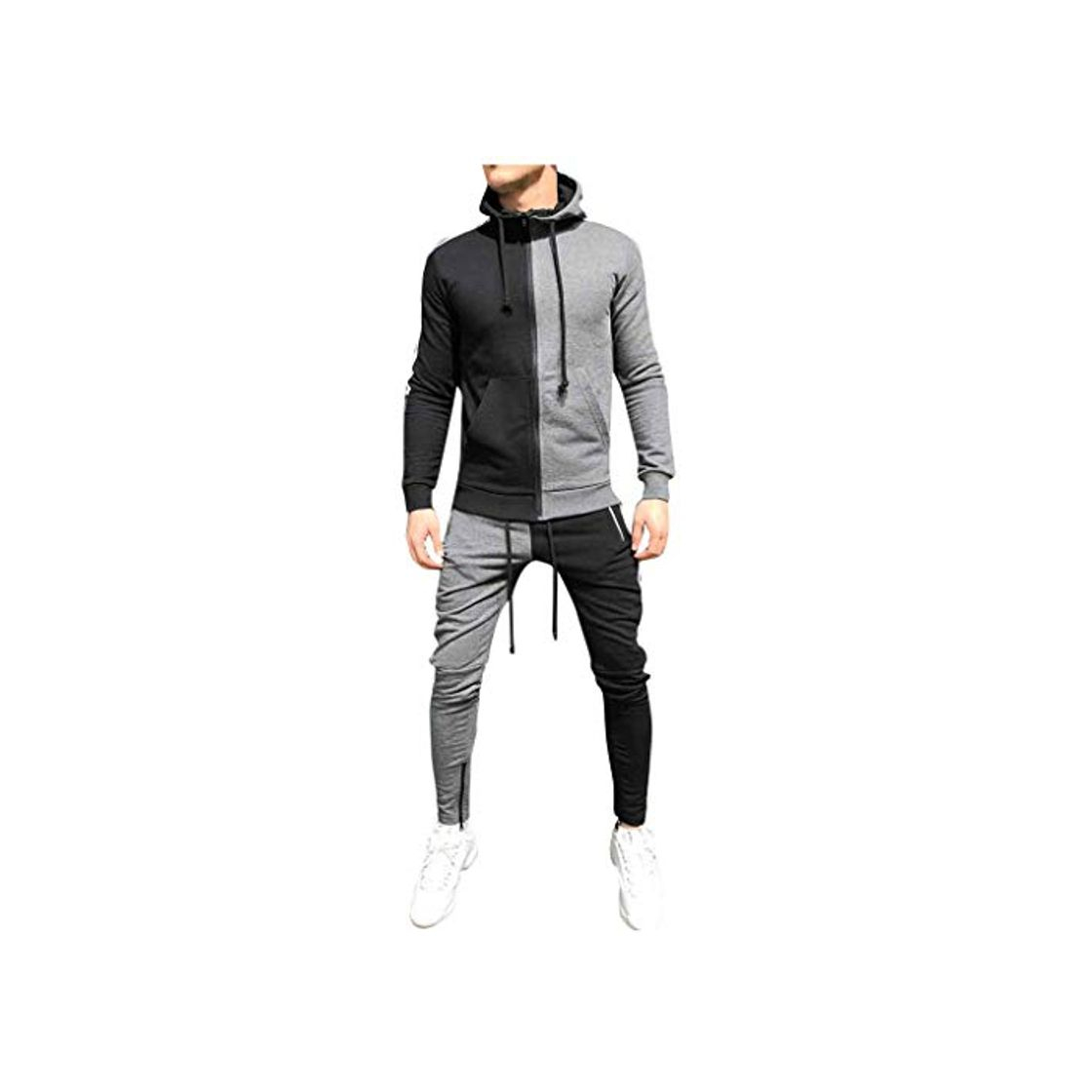 Social Subfamily Conjunto de Pantalones de Suéter con Cremallera y Paneles de Manga
