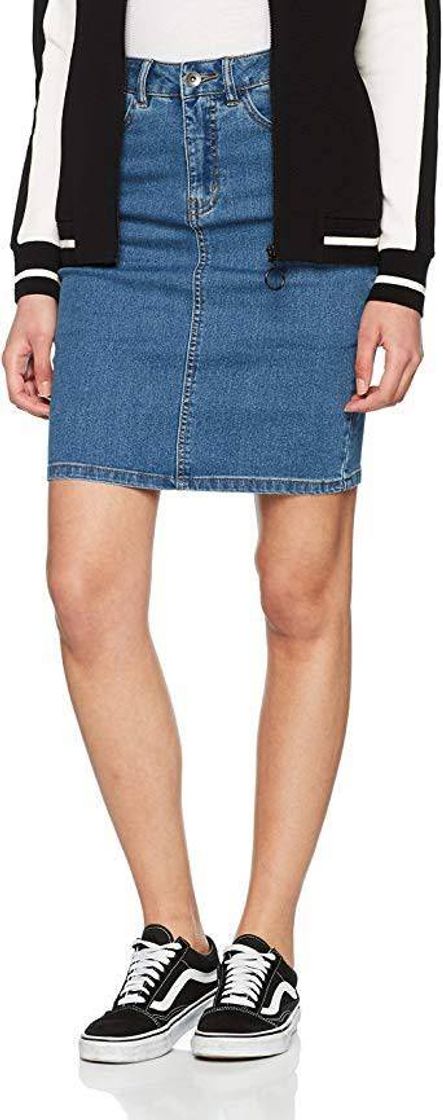 Social Vero Moda Vmhot Nine HW Dnm Pencil Skirt Mix Noos Falda, Azul