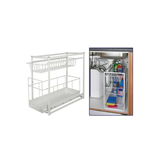 Under Sink Storage Rack Kitchen Unit Bathroom Cupboard Tidy 2 Tier Organiser