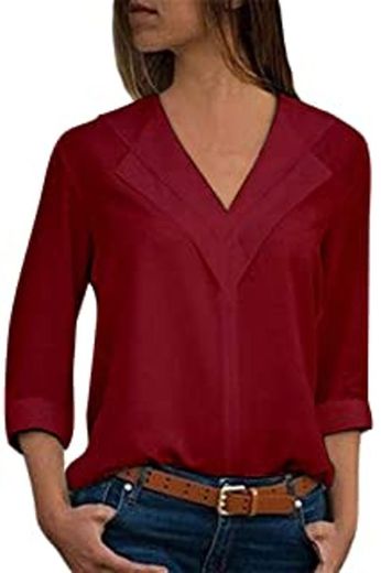 JiaMeng Blusa Mujer Camisa De Manga Larga Camisas Tallas Grandes de la