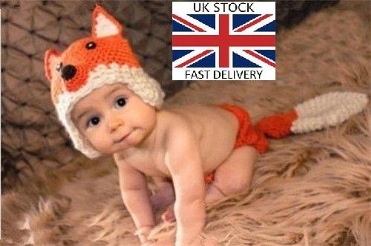 Moda Fox, Newborn Baby Girl Boy Crochet Knit Costume Photo Photography Prop Hats