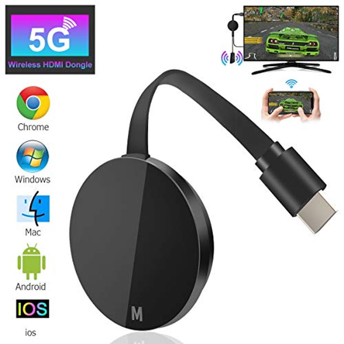 Social Wireless WiFi Display Dongle HDMI WiFi Dongle Inalámbrico con Pantalla 4K HD,