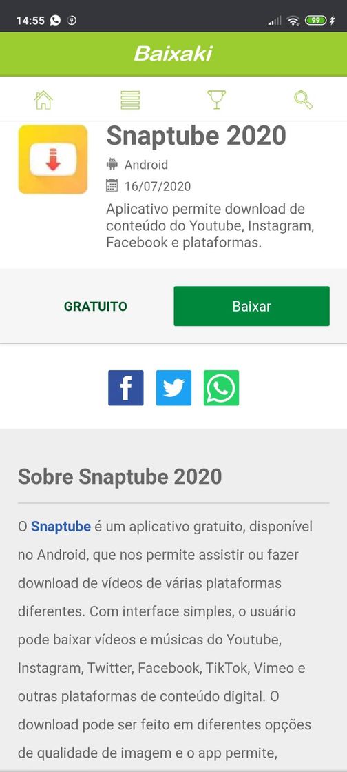 Moda Snaptube Download para Android Grátis