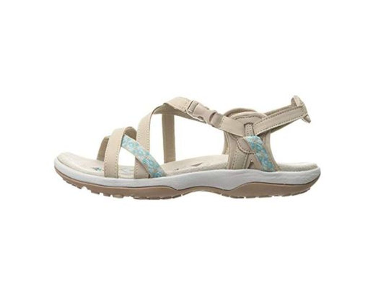 Social Skechers Reggae Slim-Vacay, Sandalias de Talón Abierto para Mujer, Beige