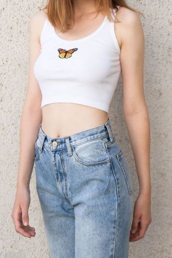 Butterfly Tank Top White 