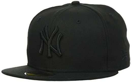 New Era MLB Basic NY Yankees 59Fifty Fitted Gorra, Black on Black,