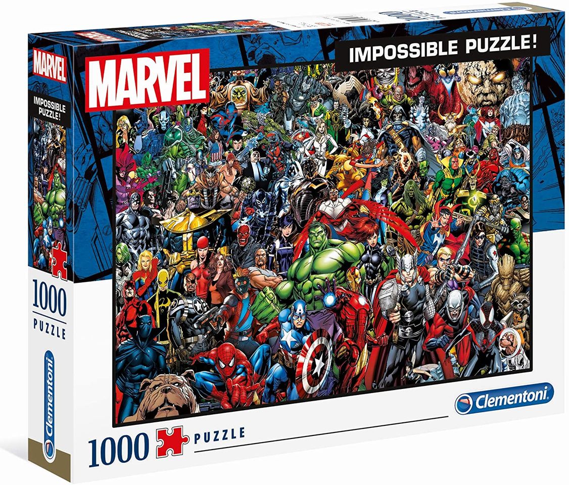 Social Clementoni Puzzle Impossible Marvel 1000 pzas, Multicolor